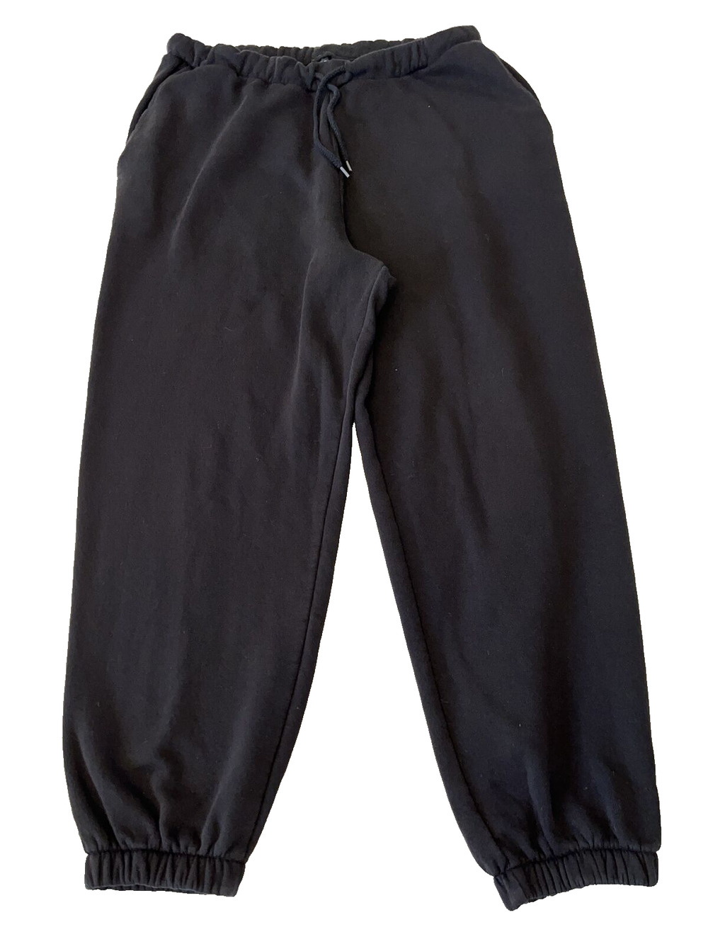 ASOS Women's Drawstring Joggers Sz 14 Black High Waisted‎ Pocketed Pull On
